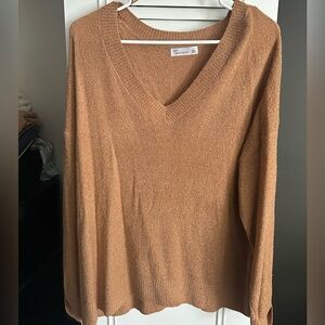 89th & Madison Women's V-Neck Sweater - Warm Tan